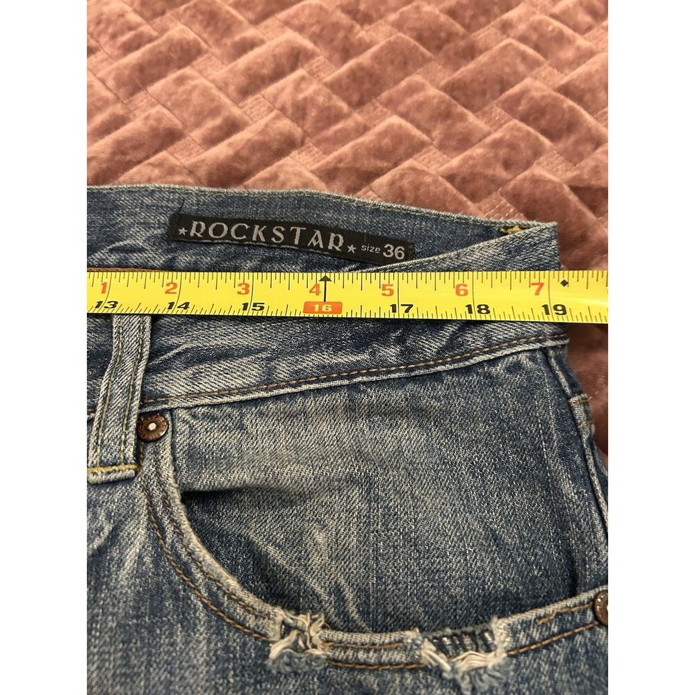 Men’s Straight Patchwork Distressed Blue Jeans - image 9